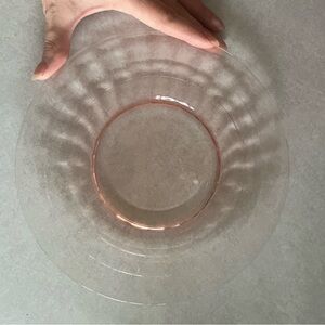 Pink Depression Glass Plate
